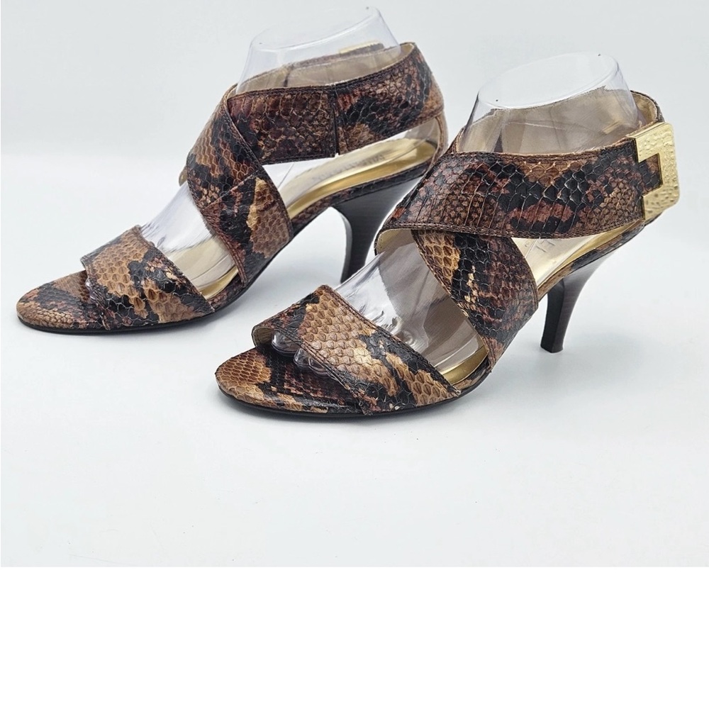 Michael Koss Elegant Brown Snakeskin Heels snake skin sandals brown  size 7